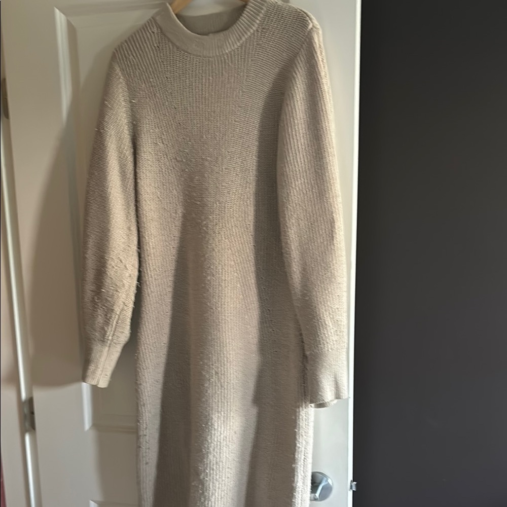 Cozy Cream Knit Sweater Dress